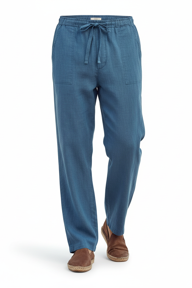 Pantalon 100 Lin - Bleu - vue 3
