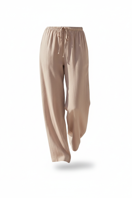 Pantalon En Lin Chic - Beige - vue 3
