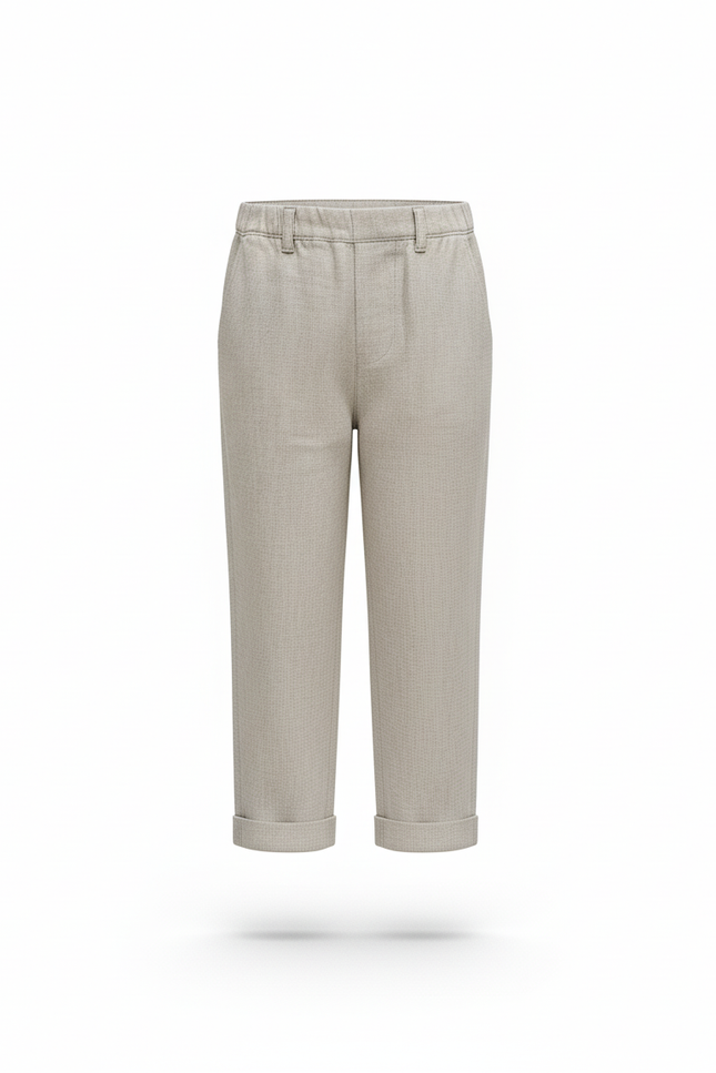 Pantalon En Lin Gris Droit Ample Enfant Décontracté - vue 3