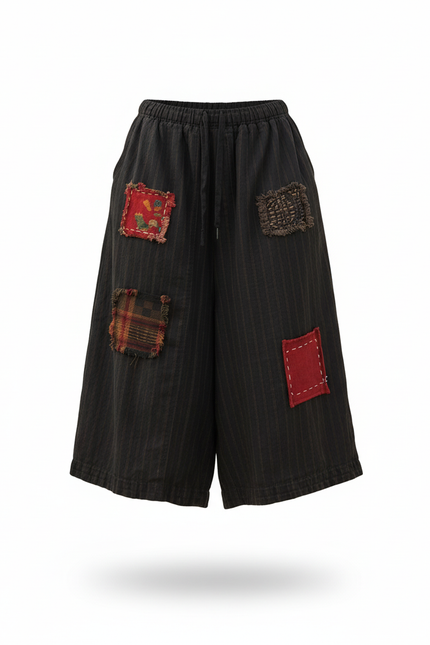 Pantalon 3/4 Lin Femme - Noir - vue 3