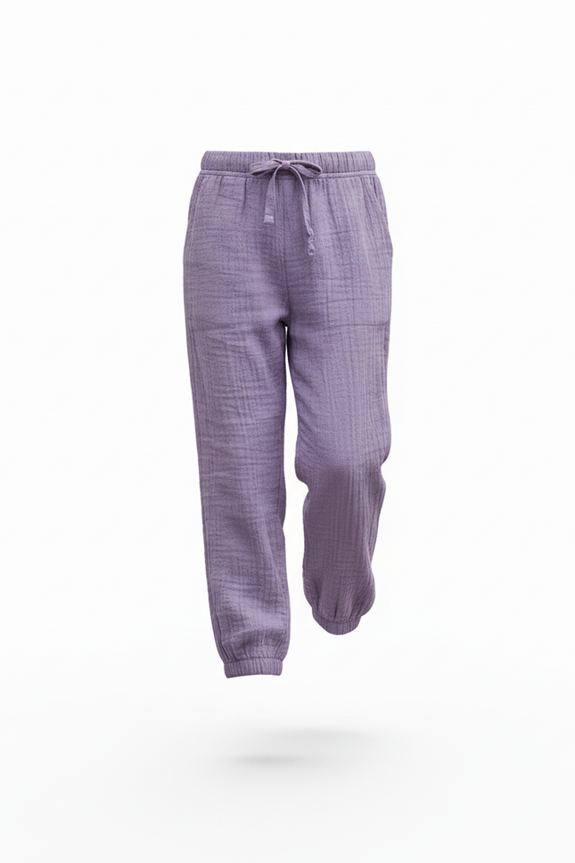 Pantalon En Lin Violet - vue 3