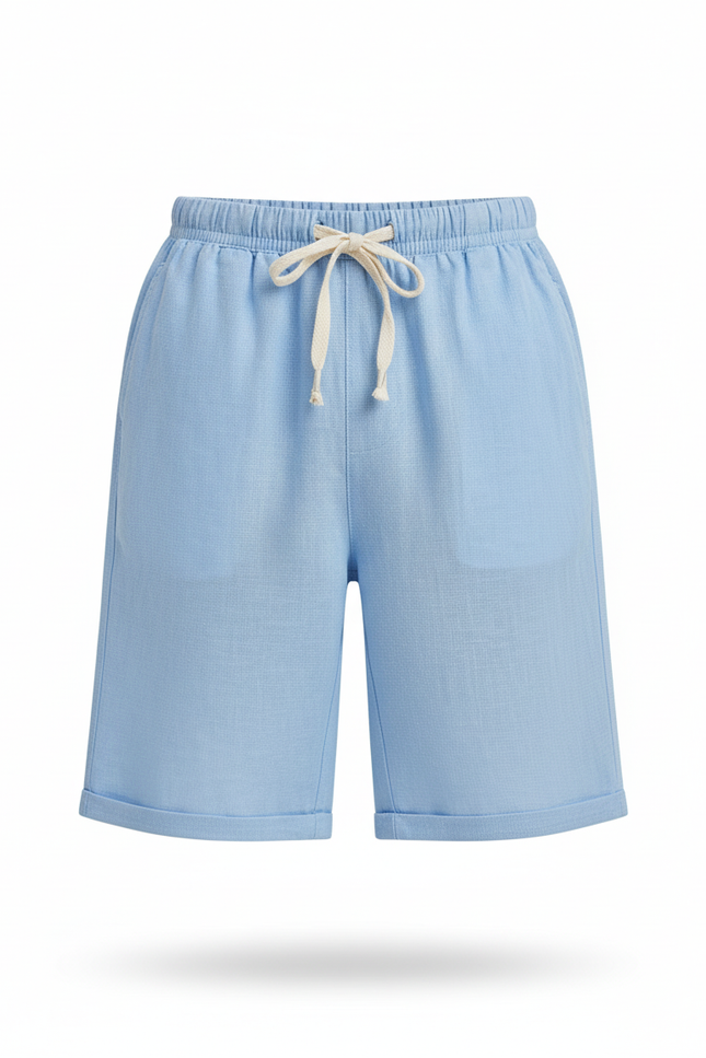 Pantalon En Lin Bleu Ciel Ample Cordon Décontracté Enfant - vue 3