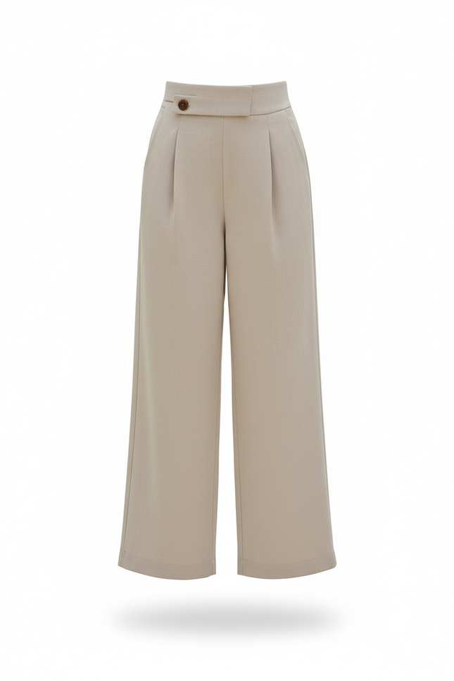 Pantalon En Lin Beige Ample Droit Enfant - vue 3
