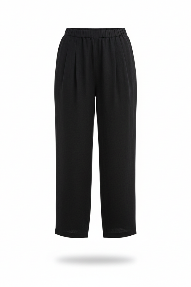 Pantalon Lin Bio - Noir - vue 3