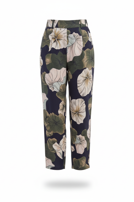 Pantalon En Lin Fleuri Fluide Ample Estival Décontracté - Imprimé - vue 3