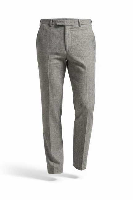 Pantalon En Lin Gris Ajusté Élégant Décontracté Homme - vue 3