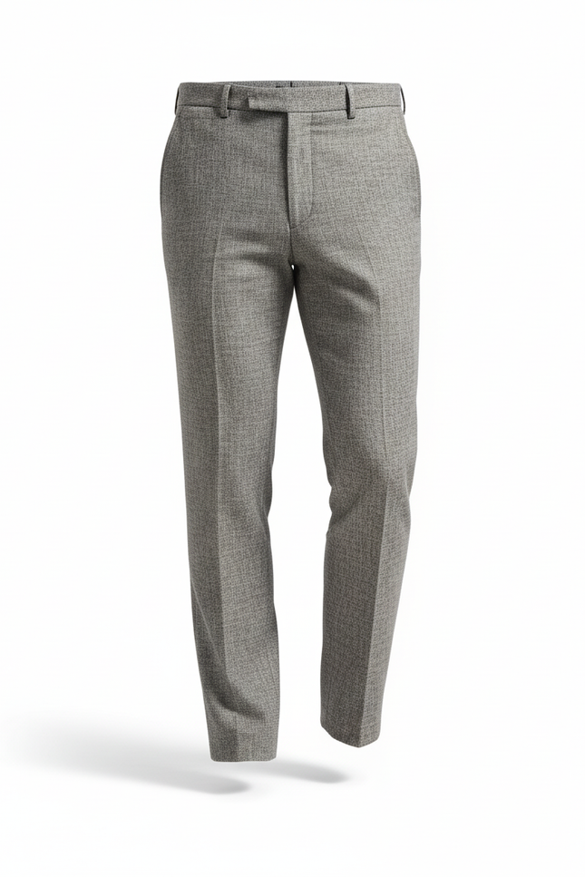 Pantalon En Lin Gris Ajusté Élégant Décontracté Homme - vue 3