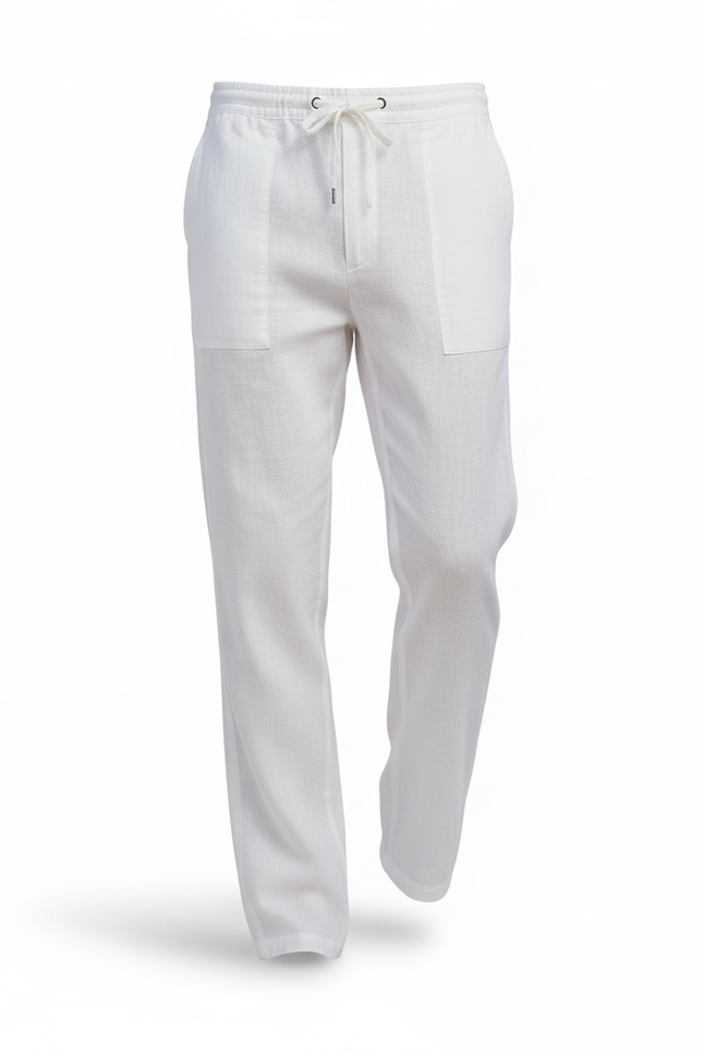 Pantalon En Lin Été - Blanc - vue 3