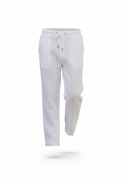 Pantalon En Lin Blanc Décontracté Droit Garçon Léger - vue 3