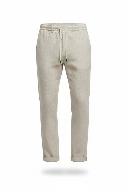 Pantalon Lin Slim - Beige - vue 3