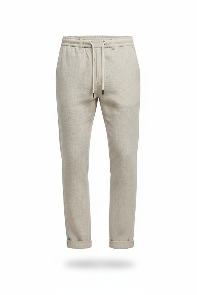Pantalon Lin Slim - Beige - vue 3
