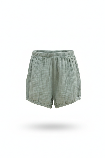 Pantalon En Lin Vert Ample Respirant Confortable Bébé - vue 3
