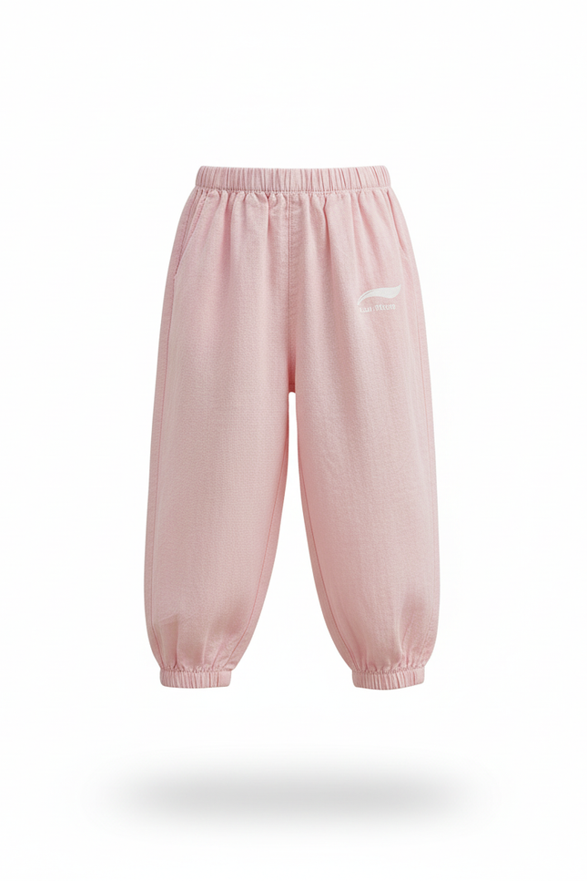 Pantalon En Lin Rose Ample Confortable Enfant - vue 3