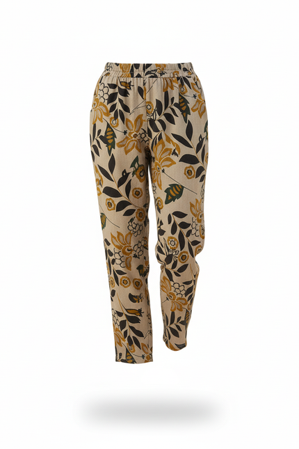 Pantalon En Lin Ample Imprimé Floral Bohème Femme - vue 3