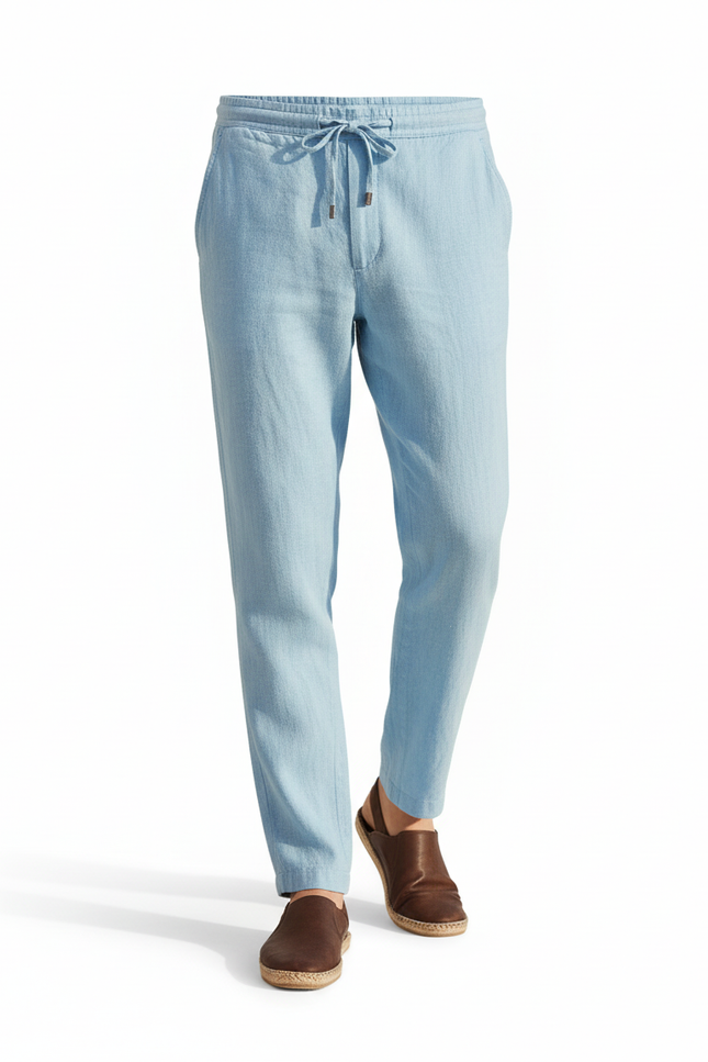 Pantalon Lin Bleu Ciel - vue 3