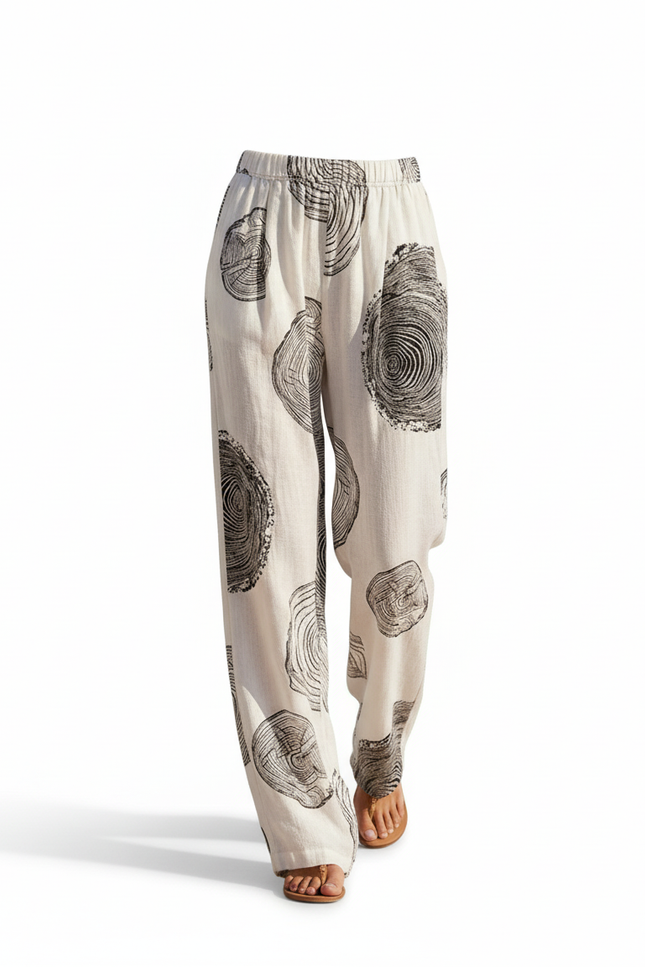 Pantalon Lin Motif - Imprimé - vue 3