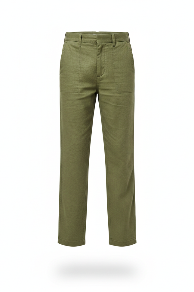 Pantalon En Lin Vert Ample Décontracté Léger Garçon - vue 3