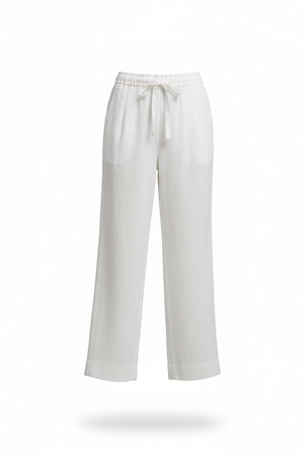 Pantalon Lin Blanc Doublé Femme - vue 3