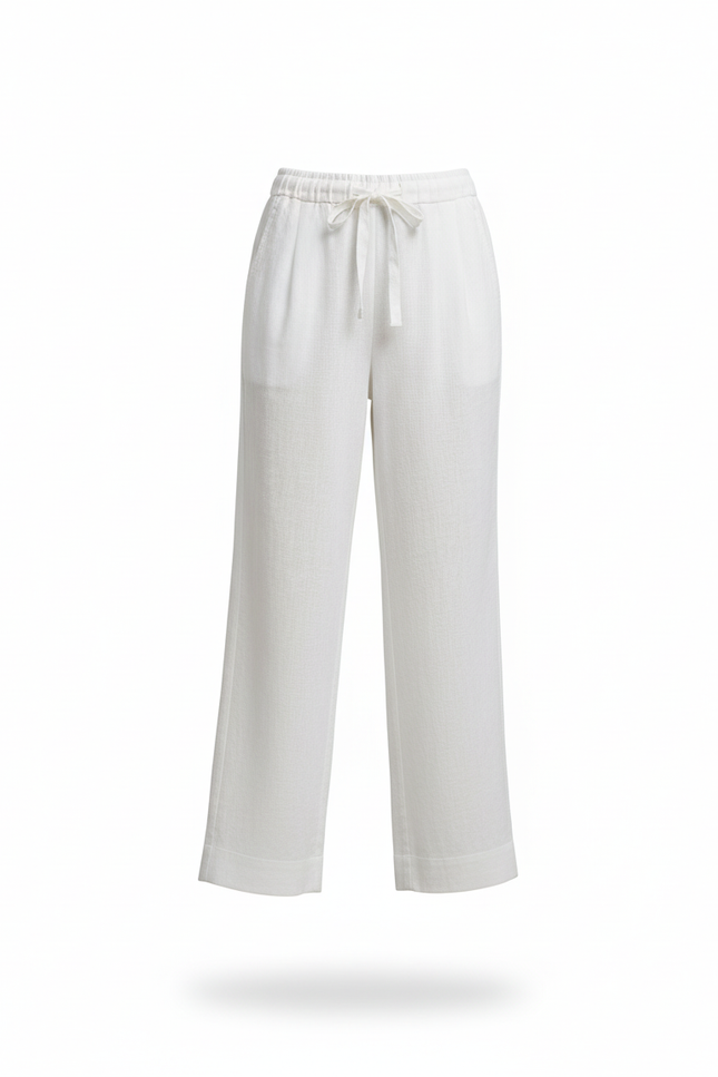 Pantalon Lin Blanc Doublé Femme - vue 3