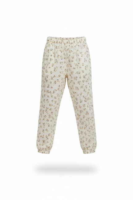 Pantalon En Lin Enfant Fleuri Ample Élastiqué Léger - Imprimé - vue 3