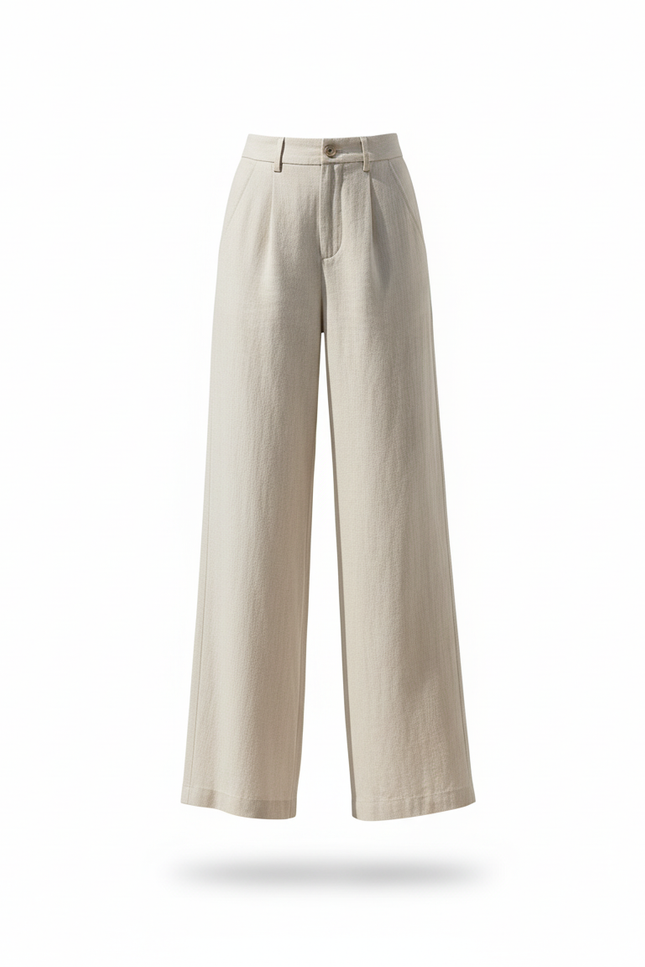 Pantalon Effet Lin - Beige - vue 3