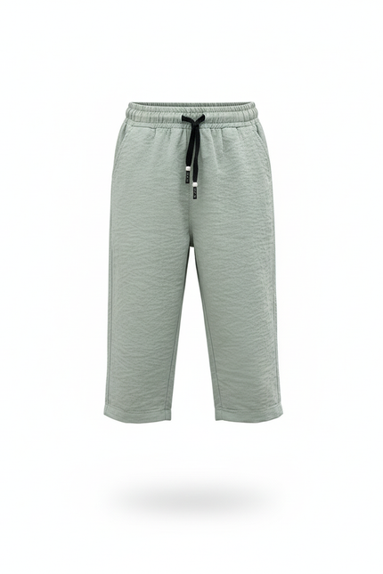Pantalon En Lin Vert Clair Coton Décontracté Garçon - vue 3