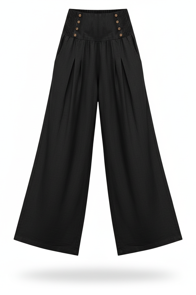 Pantalon Lin Chic - Noir - vue 3