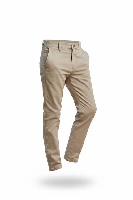 Pantalon En Lin Beige Slim Décontracté Garçon - vue 3