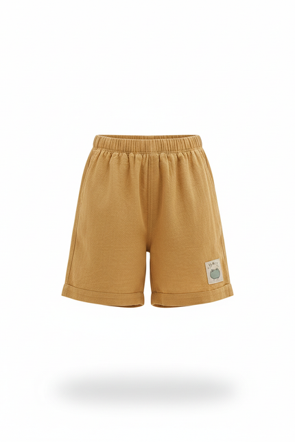 Pantalon En Lin Moutarde Ample Court Enfant - Jaune - vue 3