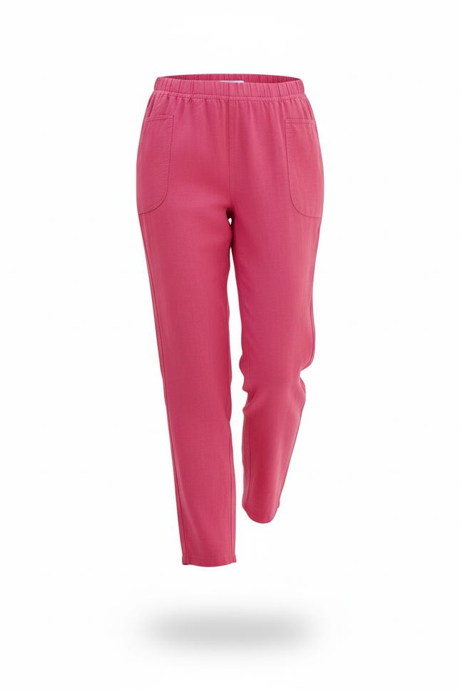 Pantalon Lin Fushia - Rose - vue 3