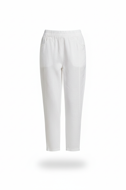 Pantalon En Lin Blanc Ample Décontracté Léger Femme - vue 3
