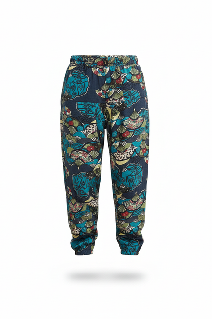 Pantalon En Lin Imprimé Floral Ample Garçon Décontracté - vue 3