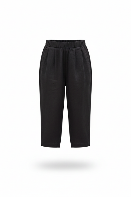 Pantalon En Lin Petite Taille - Noir - vue 3