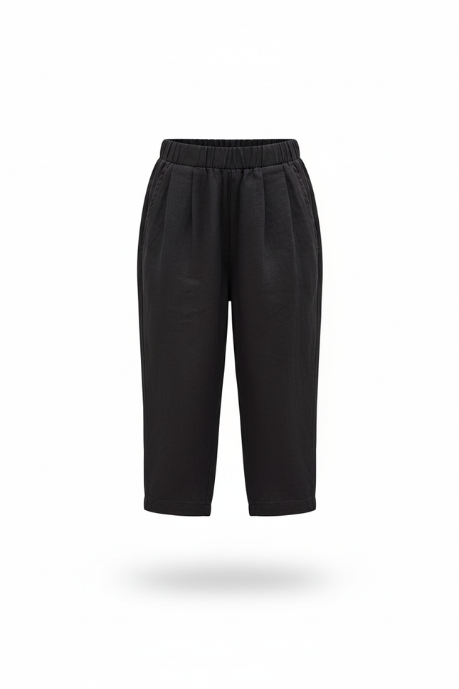 Pantalon En Lin Petite Taille - Noir - vue 3
