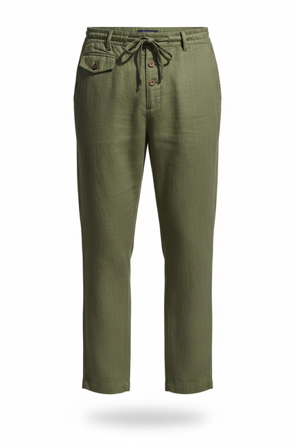 Pantalon Lin Vert - vue 3